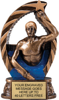 Swimming Male Star Flame Resin Trophy [RSF7-SWM]