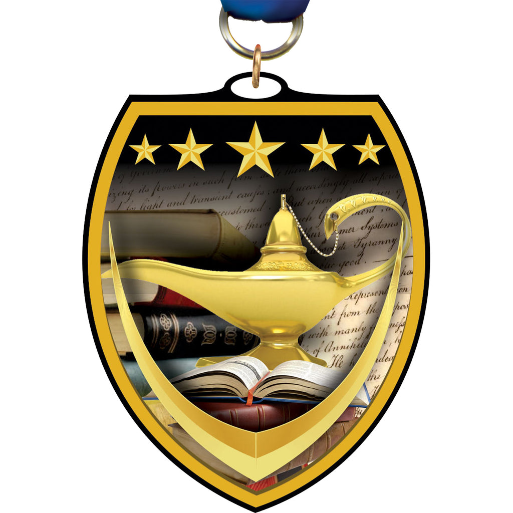3.25" Lamp of Knowledge VibraBurst Medal [MSVB3-KN]