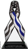Blue Line Ribbon Colorix-T Acrylic Trophy - 8 inch [TACR8-RBN-BLULN-Q]