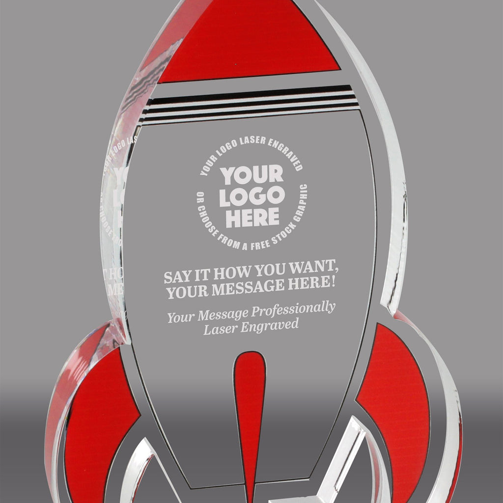 Acrylic Color Rocket Awards - Red