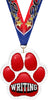 Writing Paw Acrylic Medal- 2.75 inch [MACR2-PAW-WRT-Q]