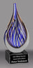Teardrop-Shaped Art Glass with Sapphire & Bronze Highlights [AGM45]