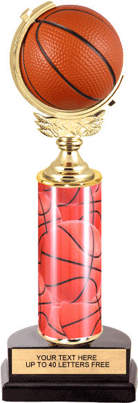 Spinning Squeezable Basketball Trophy [TSFB9-BK]