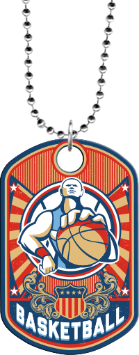 Basketball Monster Dog Tag [DTXL-BK]