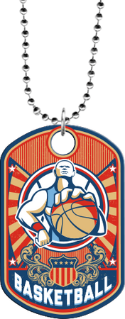 Basketball Monster Dog Tag [DTXL-BK]
