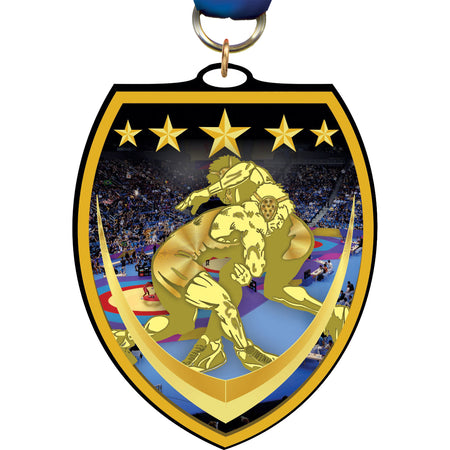 3.25" Wrestling VibraBurst Medal [MSVB3-WS]