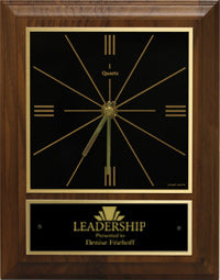 Stained Wood Clock with Black Plate [TDC256]