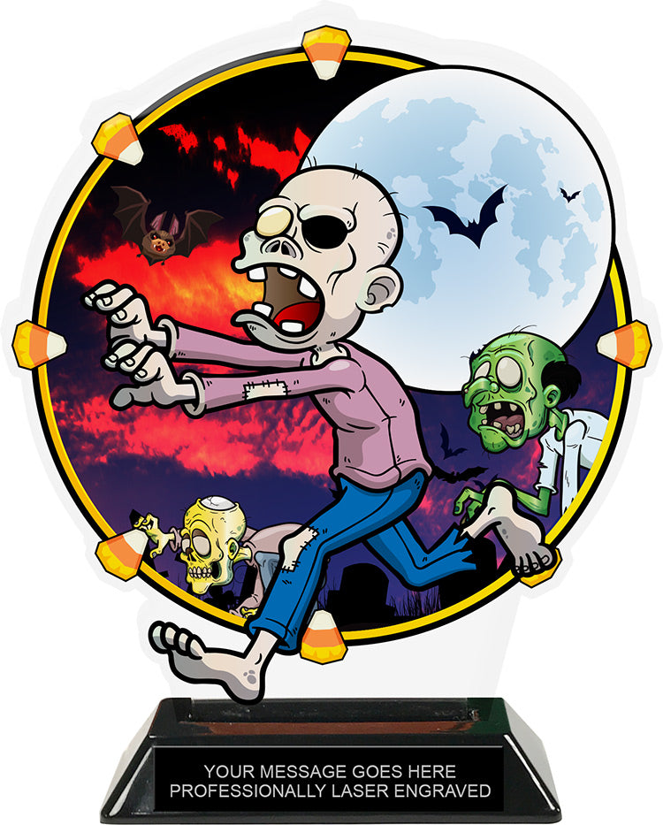 Halloween Zombie Colorix-T Acrylic Trophy- 8.25 inch [TACR8-HLWN-ZMB-Q]
