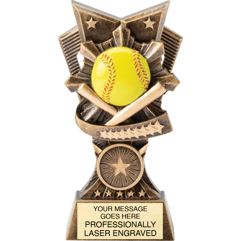 Softball 3D Resin Sculpture Trophies - 6" [RM113D-SB]