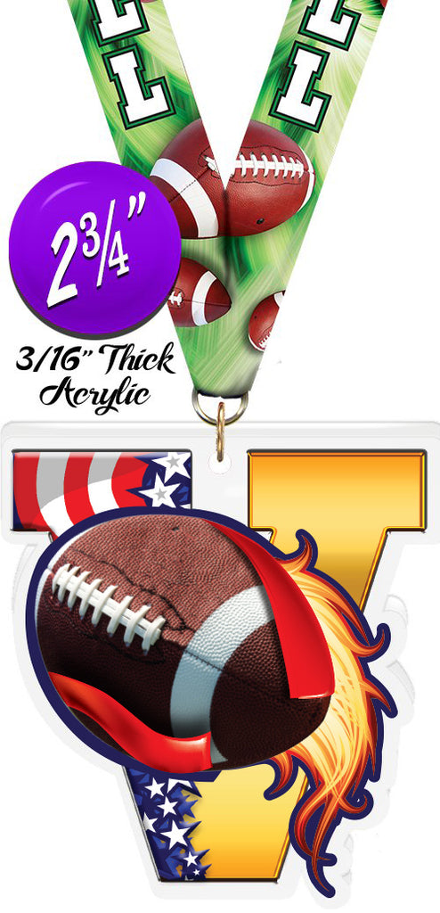 Flag Football Victory Colorix Acrylic Medal [MACR2-V-FLGFB-Q]
