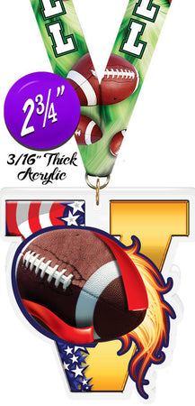 Flag Football Victory Colorix Acrylic Medal [MACR2-V-FLGFB-Q]