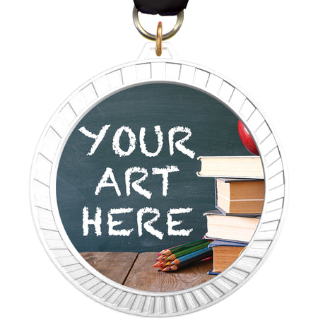 2.5" White Sunray Custom Insert Medal [MXSR25-WHT]