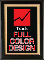 Custom Black Stained Piano Finish Plaque with Florentine Border 8"x10" [TD3817-FC]