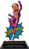 Ping Pong Female Super Hero Acrylic Trophy- 8 inch [TACR8-SH-PNGPNGF-Q]