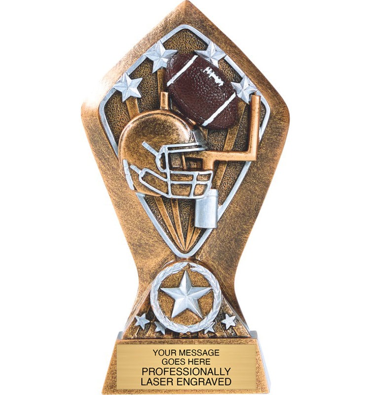 Radiant Diamond Star Resin Sculpture Trophy - 6.5" Football [RM25D-FB]