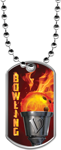 Bowling Flaming Torch Dog Tags [DTFLM-BW-104]