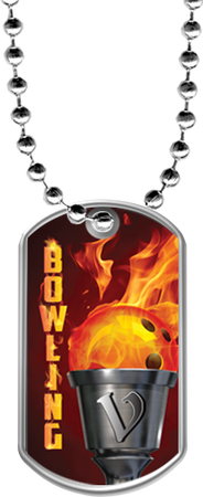 Bowling Flaming Torch Dog Tags [DTFLM-BW-104]