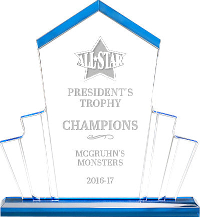 Tower Spotlight with Blue Accents Acrylic Award [AT7001-10]