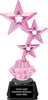 Triple Shooting Star Pink Metallic Diamond Riser Trophy on Synthetic Regal Base [TDRPNK8-TS]