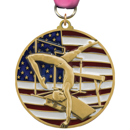 2.75" Gymnastics Female Patriotic Medal [MSUS2-GF]