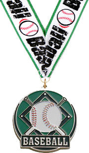Baseball Enameled Medal [M2EP-BS-S]