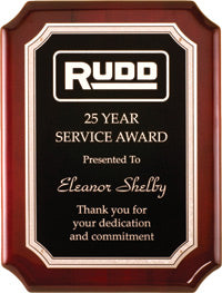 Rosewood Piano-finish Plaque with Silver Florentine Border 9"x12" [TD4563]