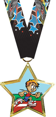 Track Star-Shaped Insert Medal [MSTRi-TK]