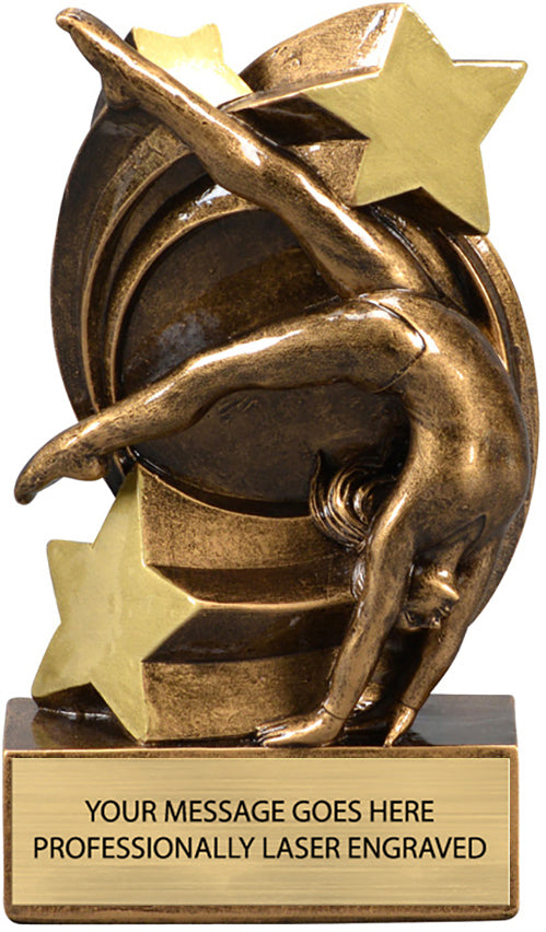 Gymnastics Female Star Swirl - 5.25" Resin Trophy [RPSS5-GF]