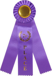 7th Place Triple Streamer Rosette Ribbon [R10R3-7TH]