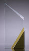 Optical Crystal Peak Award with Gold Corner Base 10.75
