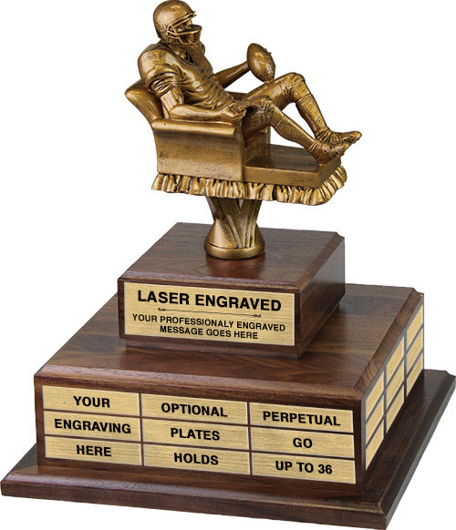 Gold Finish Armchair Fantasy Football Twin Tier Perpetual Trophy [TPP2L-AC-FFB-G]