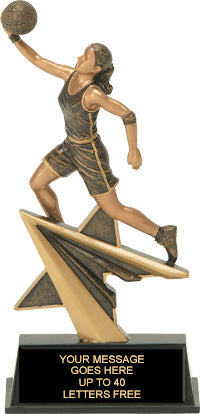 Basketball Female Star Power Resin Trophy - 7" [RSP7-BKF]