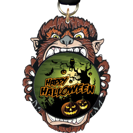 Werewolf, 3.25" Wolfman Glow in the Dark Enameled Insert Medal - TD Exclusive! MHLWN-WLF-CLR