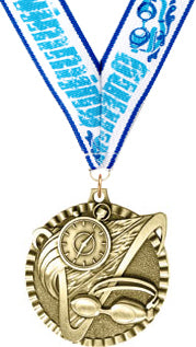 2" Swimming Gold Victory Medal [MVY2-SW]