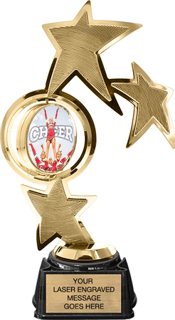 Insert Triple Star Spinning Trophy on Regal Base [TRGi-P451]