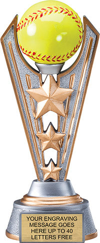 Softball Triple-Star Victory Resin Trophy [RMV9-SB]