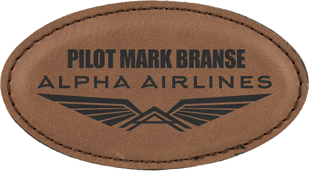 Leatherette Oval Badge - Dark Brown [BJ100-2]