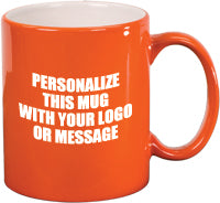 LazerMug Round Ceramic Mug- Orange [LMRD11-ORG]