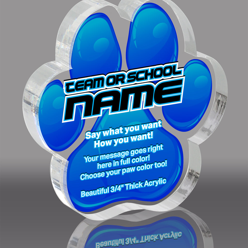 3/4 inch Blue Acrylic ColorPaws