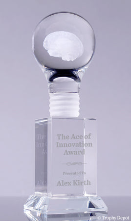 Brain Power Crystal Light Bulb Award [CM46BRN-8]