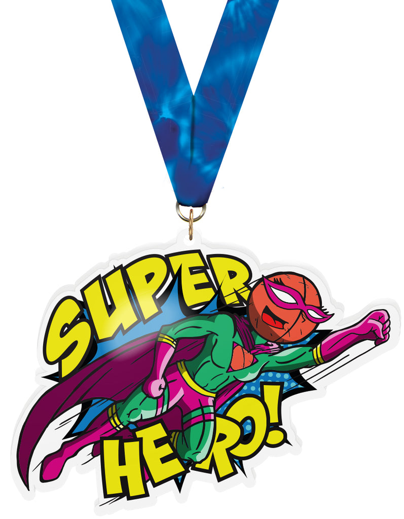 Exclusive Lacrosse Female Super Hero 5-Inch Colorix-M Acrylic Medal [MACR5-SH-LAXF-Q]