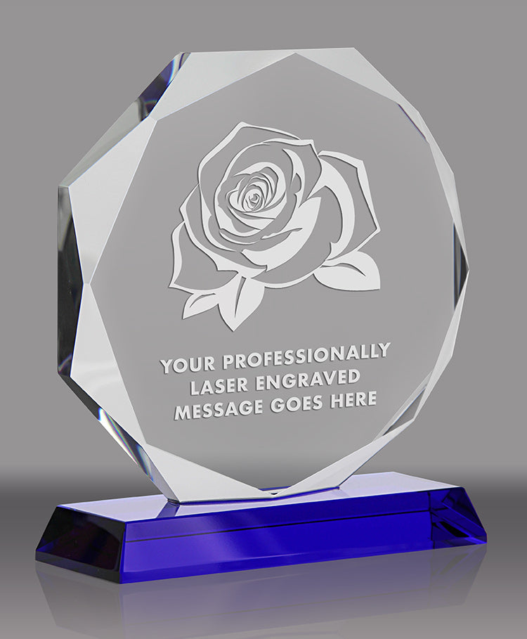 Crystal Octagon on Cobalt Blue Base - 6.25 inch [CPOCTB-6]