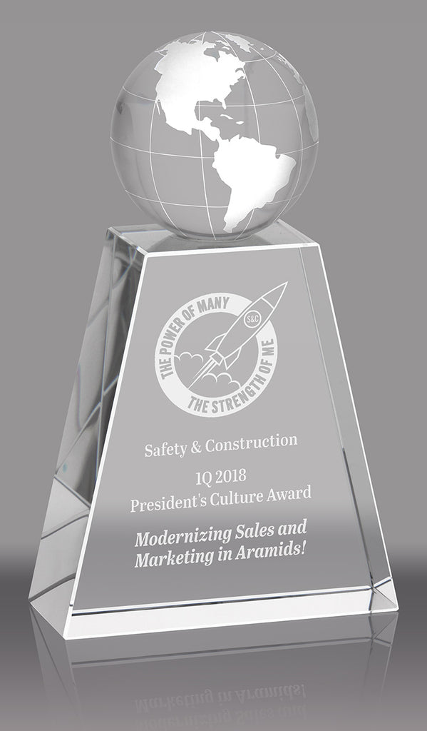 Crystal Globe Award - 6.375 inch [C037GLB]