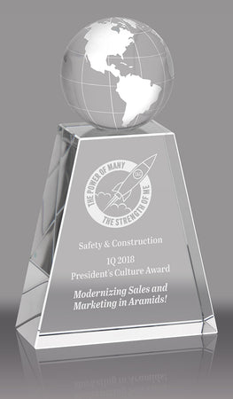 Crystal Globe Award - 6.375 inch [C037GLB]