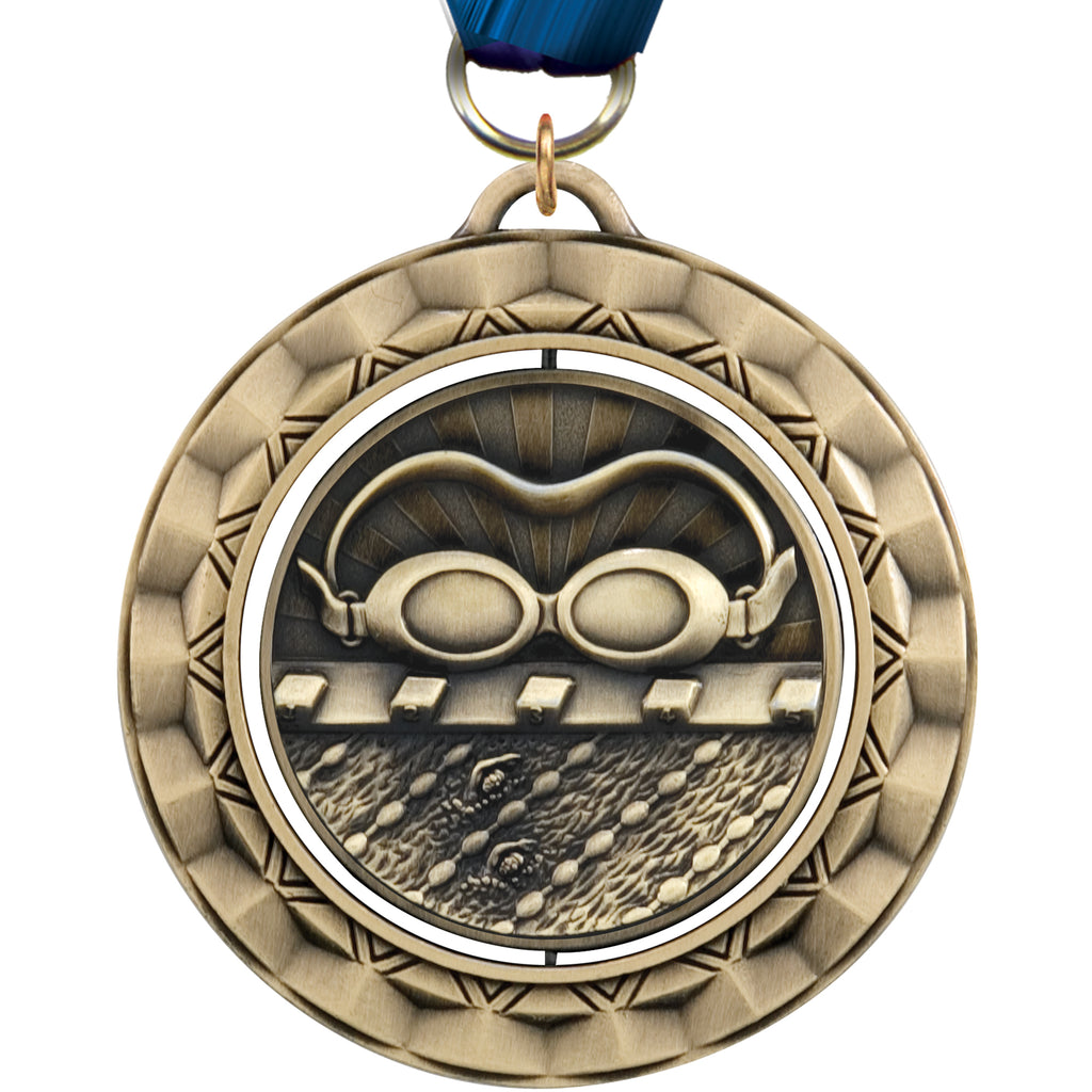 2 5/16" Swimming Spinning Medal [MSPN-SW]