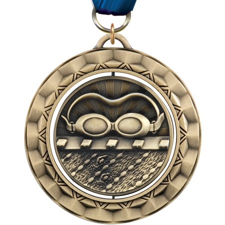 2 5/16" Swimming Spinning Medal [MSPN-SW]