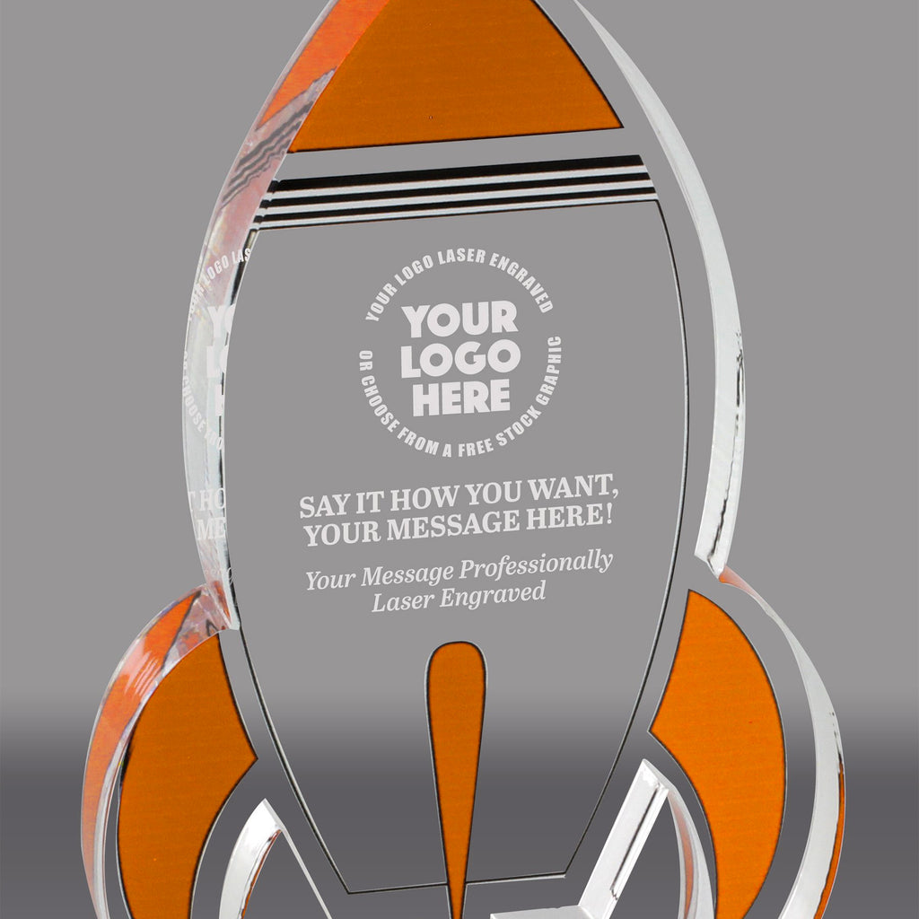 Acrylic Color Rocket Awards - Orange