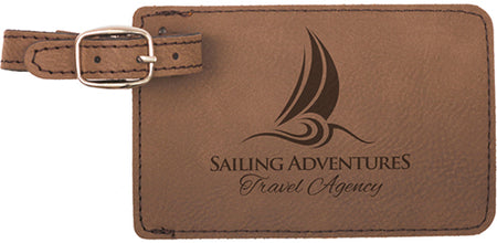 Dark Brown Leatherette Luggage Tag [LTJ-180]