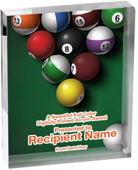 Billiards Vibrix Acrylic Award [ACB45V-BL]