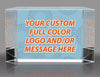 Custom Optical Crystal Beveled Desk Block- 3x5 inch [CRB760-FC]